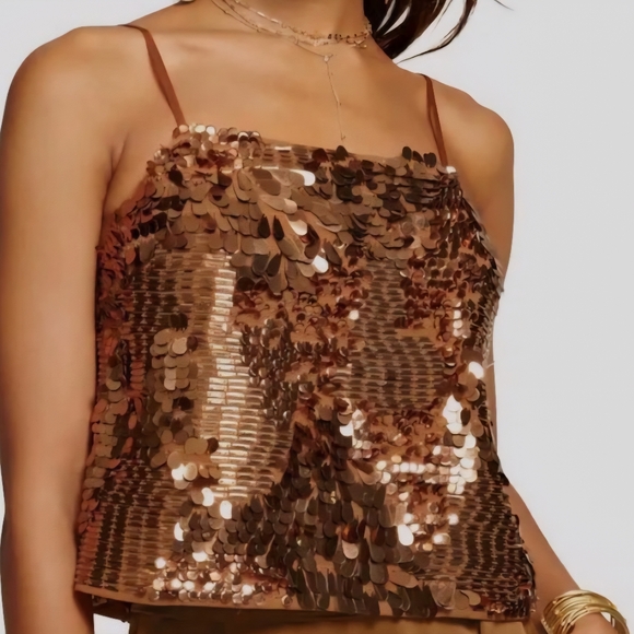 Ramy Brook Tops - Ramy Brook Copper Sequin Top